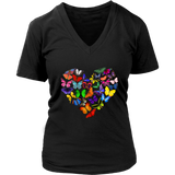 Womens Heart Full of Butterflies T-Shirt Mother's Day Tee Plus Size Up to 4X