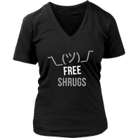 Free Shrugs Tshirt - Shrugging Stick Man Novelty T-Shirt - Womens Plus Size Up To 4X