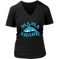 Womens Mama Shark T-Shirt - Cute Shark Mommy T - Mother's Day Tee - Womens Plus Size Up To 4X