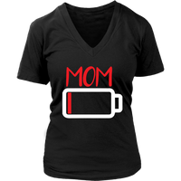 Lowbat Mom T-Shirt - Low Battery Mommy Tshirt - Motherhood - Womens Plus Size up to 4X