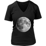 Full Moon T-Shirt - Space Tshirt - Graphic Realistic Tee - Womens Plus Size Up To 4X