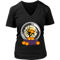 Halloween Snow Globe Tshirt - Jack O Lantern Costume - Womens Plus Size Up To 4X