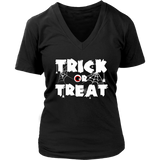 Trick or Treat T-Shirt Halloween Scary Eyeball Cobwebs Tee - Womens Plus Size up to 4X