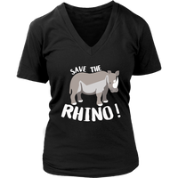 Save The Rhino T-shirt - Save Animals Tee Shirt - Novelty - Womens Plus Size up to 4X