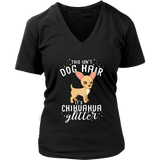 Dog Hair Chihuahua Glitter T-Shirt Puppy Pet Owner Tee - Womens Plus Size Up To 4X