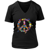 Butterfly Peace Sign Tshirt - Retro 70's Butterflies Tee - Womens Plus Size Up To 4X