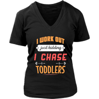 Funny Mom Workout T-Shirt - Mother with Toddlers Tee Shirt - Womens Plus Size Up To 4X