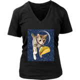 Cat Astronaut T-Shirt - Tacos in Space Tshirt - Funny Tee - Womens Plus Size up to 4X