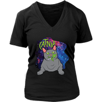 Funny Catnip Plant in Space Tshirt - Cute Cat Nip T-Shirt - Womens Plus Size Up To 4X