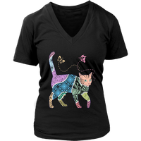 Abstract Cat T-Shirt - Colorful Art Tee - Artistic