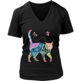 Abstract Cat T-Shirt - Colorful Art Tee - Artistic