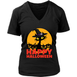 Black Cat Witch T-Shirt - Kitty Halloween Costume TShirt - Womens Plus Size Up To 4X