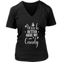 Halloween Witch Tshirt - Trick or Treat Candy T-Shirt - Womens Plus Size up to 4X