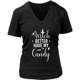 Halloween Witch Tshirt - Trick or Treat Candy T-Shirt - Womens Plus Size up to 4X