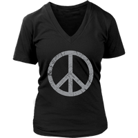 Peace Sign T-Shirt - Graphic Tshirt Novelty Hippie Retro Tee - Womens Plus Size Up To 4X