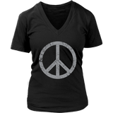 Peace Sign T-Shirt - Graphic Tshirt Novelty Hippie Retro Tee - Womens Plus Size Up To 4X