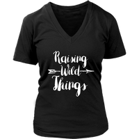 Raising Wild Things T-Shirt - Mom Novelty Shirt - Parenting Tshirt - Womens Plus Size Up To 4X