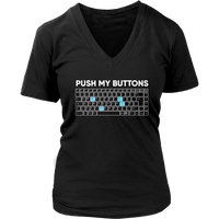 Funny Push My Buttons Nerd T-Shirt - Geek Novelty T Shirt - Womens Plus Size Up To 4X