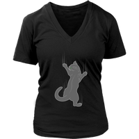 Cat T-Shirt - Climbing Cat Shirt - Fun Cat Tee Shirt - Womens Plus Size Up To 4X