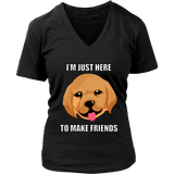 Friendly Dog Graphic Tshirt - Cute Dogs Make Friends Tee - Womens Plus Size Up To 4X