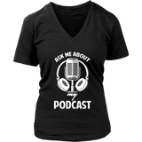 Ask Me About My Podcast Radio T-Shirt Podcasting Video Show - Womens Plus Size Up To 4X