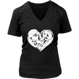 Cute Cat Love Tshirt - Cats Lover Heart Tee - Womens Plus Size Up To 4X