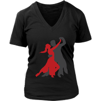 Ballroom Dancing Shadow Tshirt - Competitive Dancesport Tee - Womens Plus Size Up To 4X