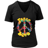 Peace Sign and Love Tshirt - Groovy 60s 70s Retro Tee - Womens Plus Size up to 4X