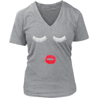 Eyes and Lips T-Shirt Women's Face With Lashes & Lipstick Tee - Up to Size 4X