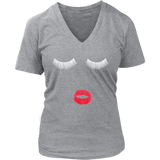 Eyes and Lips T-Shirt Women's Face With Lashes & Lipstick Tee - Up to Size 4X