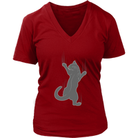 Cat T-Shirt - Climbing Cat Shirt - Fun Cat Tee Shirt - Womens Plus Size Up To 4X