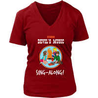 Devil Music T-Shirt - Sing Along Tshirt - Novelty Tee - Womens Plus Size Up To 4X