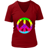 Dripping Paint Peace Sign T-Shirt - 60s 70s Hippie Retro Tee - Womens Plus Size up to 4X