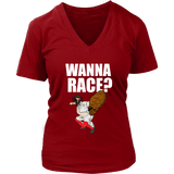 Wanna Race T-Shirt - Baseball League Catcher Tee Shirt - Womens Plus Size up to 4X