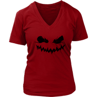 Evil Pumpkin Smile Tshirt - Creepy Jack O Lantern Tee - Womens Plus Size up to 4X