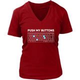 Funny Push My Buttons Nerd T-Shirt - Geek Novelty T Shirt - Womens Plus Size Up To 4X