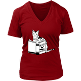 Womens Funny Cat T-Shirt Cat Lover Tee Plus Size Up to 4X