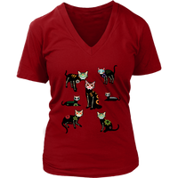 Mexican Sugar Skull Cat Tshirt - Halloween Day of the Dead T-Shirt - Womens Plus Size Up To 4X