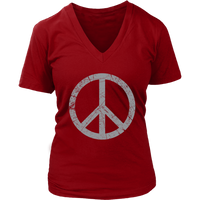 Peace Sign T-Shirt - Graphic Tshirt Novelty Hippie Retro Tee - Womens Plus Size Up To 4X