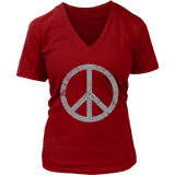 Peace Sign T-Shirt - Graphic Tshirt Novelty Hippie Retro Tee - Womens Plus Size Up To 4X