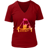 Aerialist Gymnastics Tshirt - Aerial Dancer Gymnast V-Neck T-Shirt Womens Plus Size S-4XL