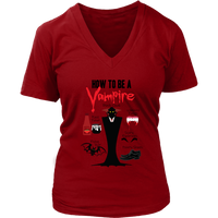 How To Be A Vampire T-Shirt - Halloween Costume Tee -  Womens Plus Size up to 4X