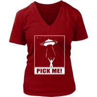 Aliens Pick Me T-Shirt - Alien UFO Abduction T Shirt - Womens Plus Size up to 4X