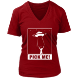 Aliens Pick Me T-Shirt - Alien UFO Abduction T Shirt - Womens Plus Size up to 4X