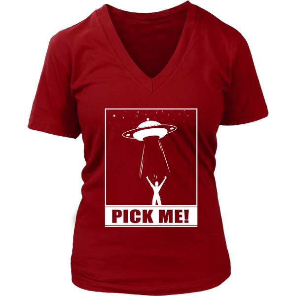 Aliens Pick Me T-Shirt - Alien UFO Abduction T Shirt - Womens Plus Size up to 4X