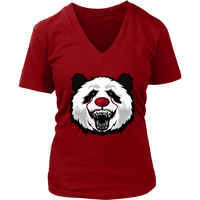 Panda Bear Clown Tshirt - Halloween Spooky Animal T-Shirt - Womens Plus Size Up To 4X