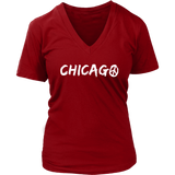 Chicago Illinois Peace Sign T-Shirt Retro Hippie Windy City Womens Plus Size