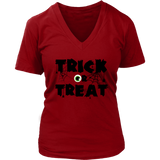 Trick or Treat T-Shirt Halloween Spooky Cobweb Eyeball Tee - Womens Plus Size up to 4X