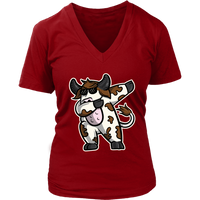 Dab Dance Pose Cow Tshirt - Funny Dairy Farmer T-Shirt - Womens Plus Size Up To 4X