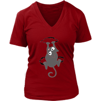 Hanging Cat T-Shirt - Climbing Clinging Kitty Tee Shirt - Womens Plus Size up to 4X